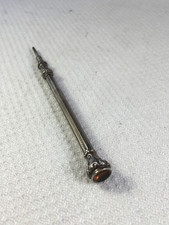 Antique Victorian white metal mechanical pencil with citrine top