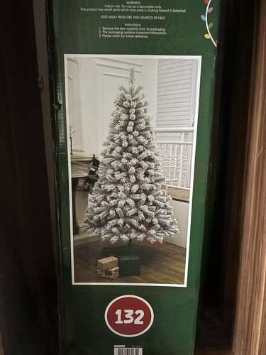 7ft flocked fir christmas - flocked,