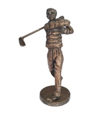 Bronze resin male golfer figure Mid Swing Golf Sculpture small figurine trophy