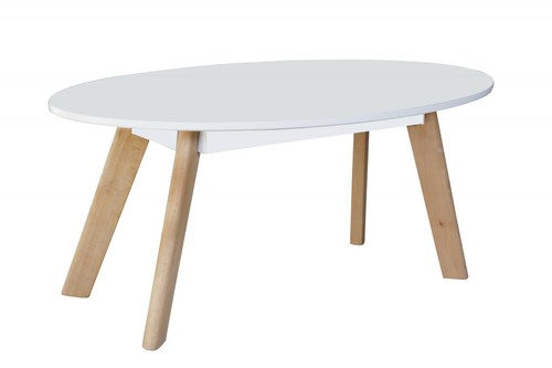 Coffee table white oval - coffee,
