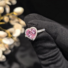 Heart Cut Pink Sapphire Halo
