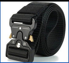 Quick Release Work Belt Tactical Black Men Army Webbing Nylon Waistbelt Luxury.