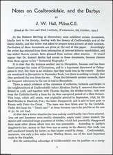 COALBROOKDALE AND THE DARBYS (BY HALL) ALONG WITH THE DISCOVERIES OF THE DARBYS