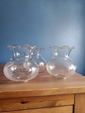 Set of 3 Vintage Etched Glass