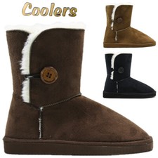 LADIES WARM WINTER SNUGG SNOW THERMAL FUR LINED ANKLE FLAT BOOTIES BOOTS SIZE