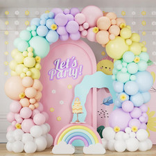 163Pack Pastel Rainbow Balloons Arch Garland Kit with Assorted Color Balloons in