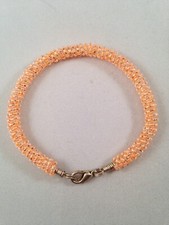 Unusual Handmade Neon Orange Seed Beads Gizmo Bracelet