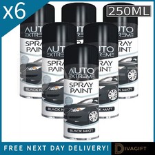 6 x MATT BLACK AEROSOL SPRAY