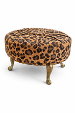 Vintage Leopard Print Tufted