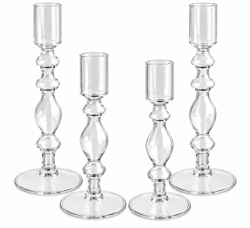 Set clear glass candle - set,