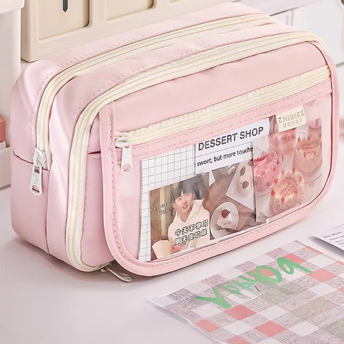 Pink pencil case - pencil, large