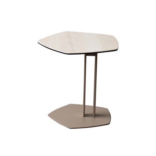 Side table travertine ceramic - side,