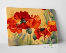 Red poppies flowers canvas - poppies,