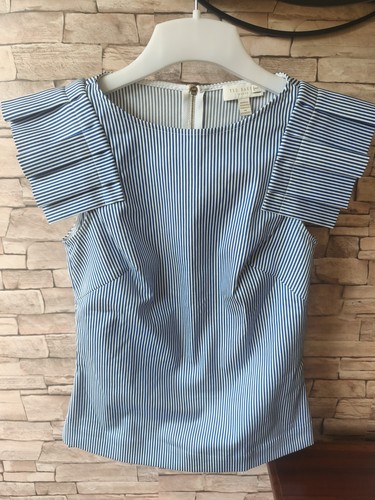 Ted baker navy - striped, frilled