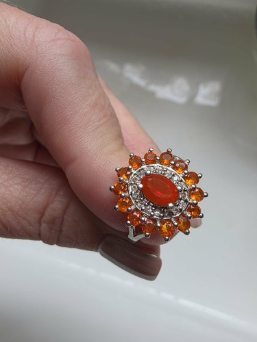 Fire opal sterling silver - sterling,