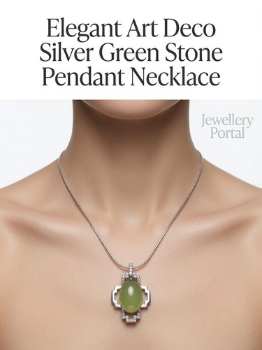 Women art deco green - art,