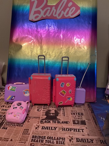Barbie doll suitcases lot of - ,