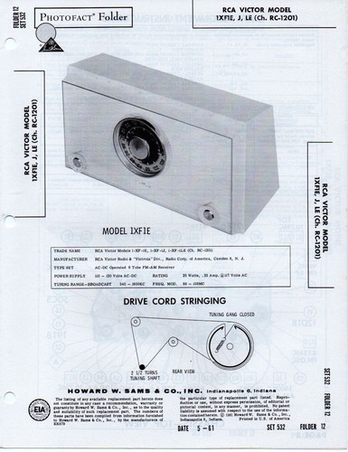 1961 rca victor - 1xf1e, 1xf1j