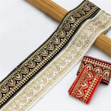 1 Yard Gold Bridal Lace beautifull Trim Sewing Craft Wedding Saree Lace Border
