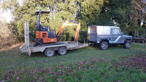 Mini digger and - and, driver