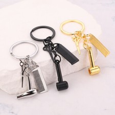 Hairdressers Key Ring Silver