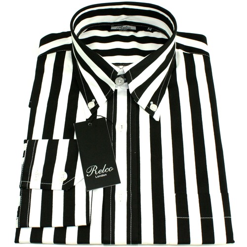 Relco mens black white striped - black,