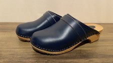 BUXA WOODEN CLOGS NAVY BLUE