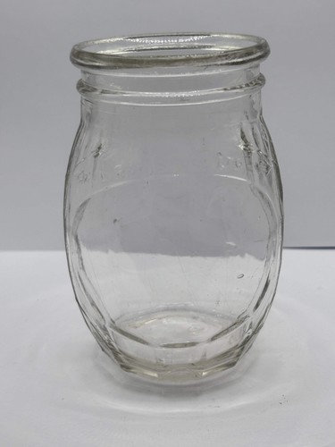 Old clear glass jar - ,, roses
