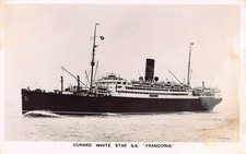 POSTCARD - SS FRANCONIA - CUNARD WHITE STAR - REAL PHOTO