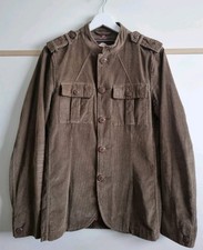 PRETTY GREEN Lennon Corduroy Jacket | Olive Green | Buttons Pockets | XSmall