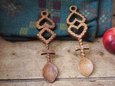 Vintage Welsh Love Spoons Pair