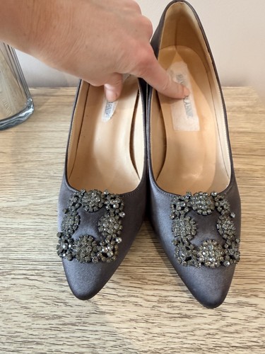 Dark grey satin - grey, pumps
