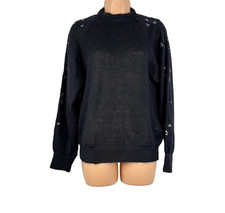 Black jumper sweater sequin - black,
