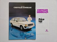 CHRYSLER SUNBEAM 20 PAGES