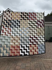 Patchwork Quilted Bedspread Hand Made New Large Double