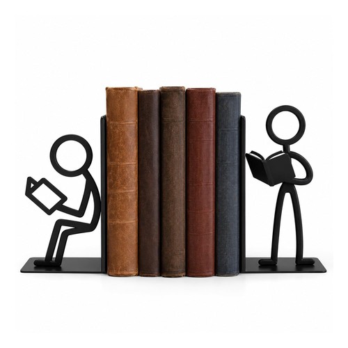 Black metal person - black, bookends