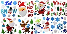 Christmas Window Stickers - Christmas Gel Clings - Many Designs Available