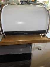 Brabantia Single Rolling Bread Bin Fresh White Bread Bin Bread Box with Rolli...