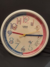 Lorus Quartz Battery Operated Time Teaching Wall Clock Cream Dial VGC