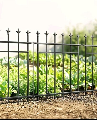 Metal garden fence - garden,