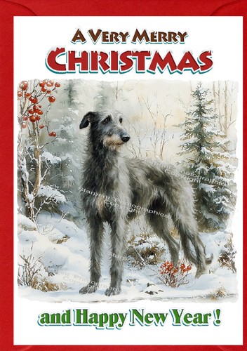 Deerhound dog christmas - deerhound,