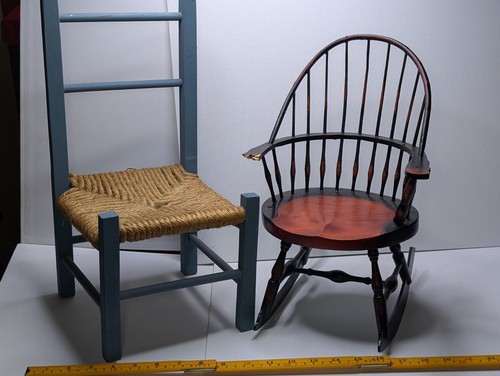 Primitive miniature chair set - primitive,