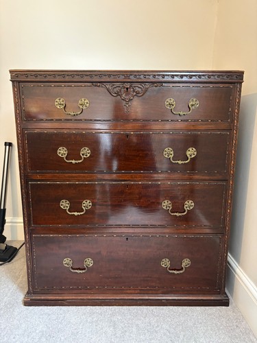 Antique mahogany chest - antique,