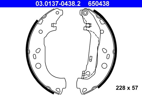 Rear brake shoe set - set, ford