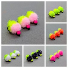 3 x Egg Flies, Two Colour Split Egg Fly UV Eggstasy Choice 8 Colours S10 Barbed