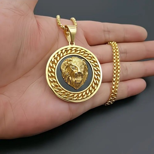 Hip hop golden lion - golden, face