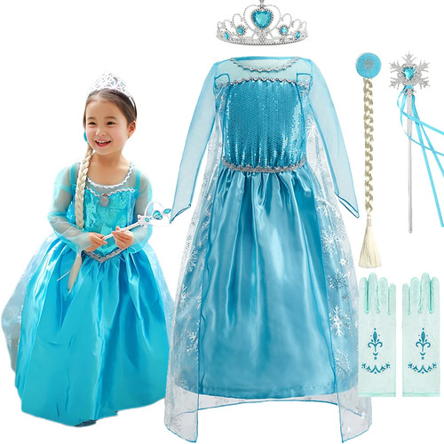 Children anna elsa dress girls - anna,