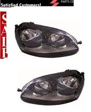 Vw Golf 2004-2009 Hatchback & Estate  Black Headlight Headlamp Pair Right Left