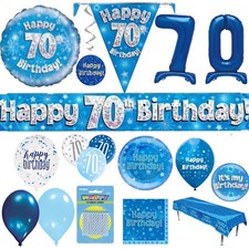 Blue 70th Happy Birthday Party