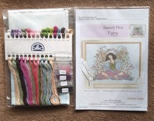 JOAN ELLIOTT SWEET PEA FAIRY CROSS STITCH KIT WITH SPECIAL FABRIC